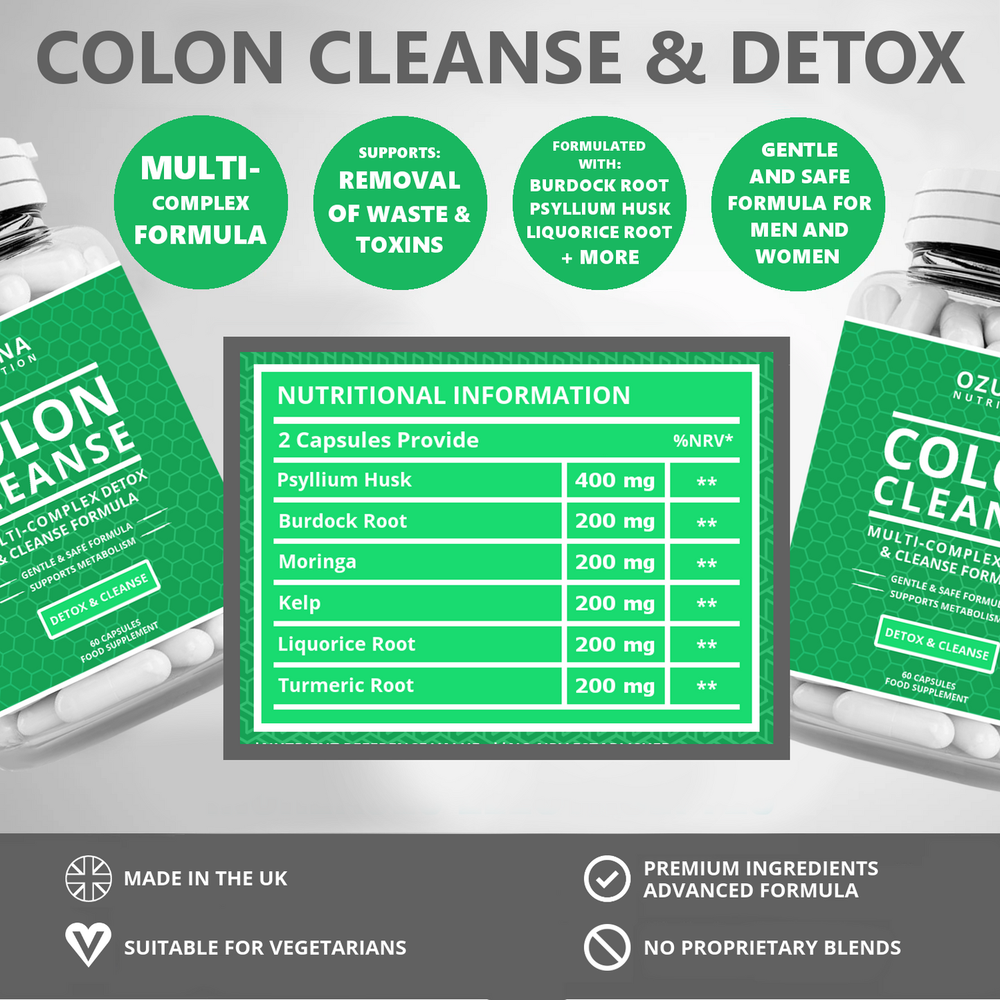 Colon Cleanse Multi-Complex Detox Capsules
