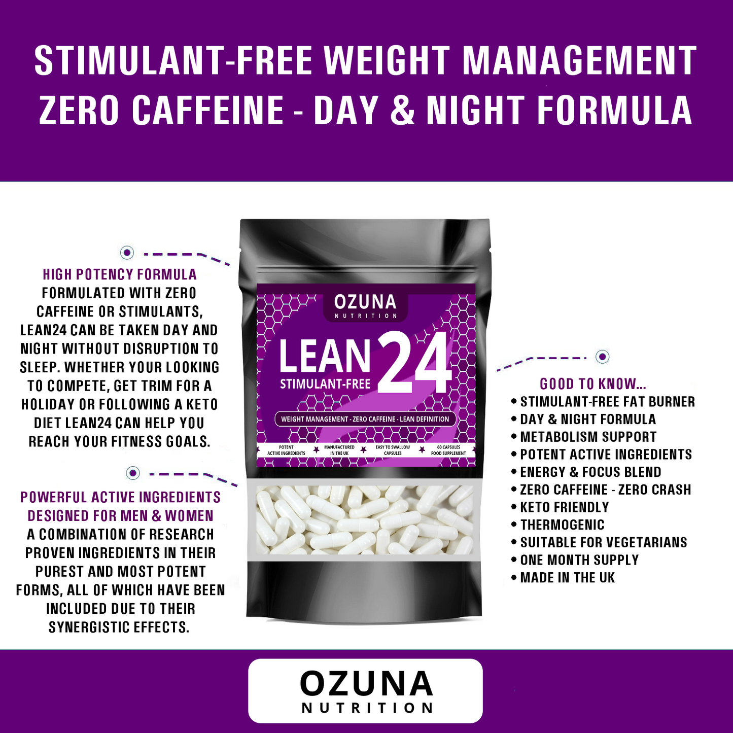 Lean24 Stimulant-Free Fat Burner Capsules