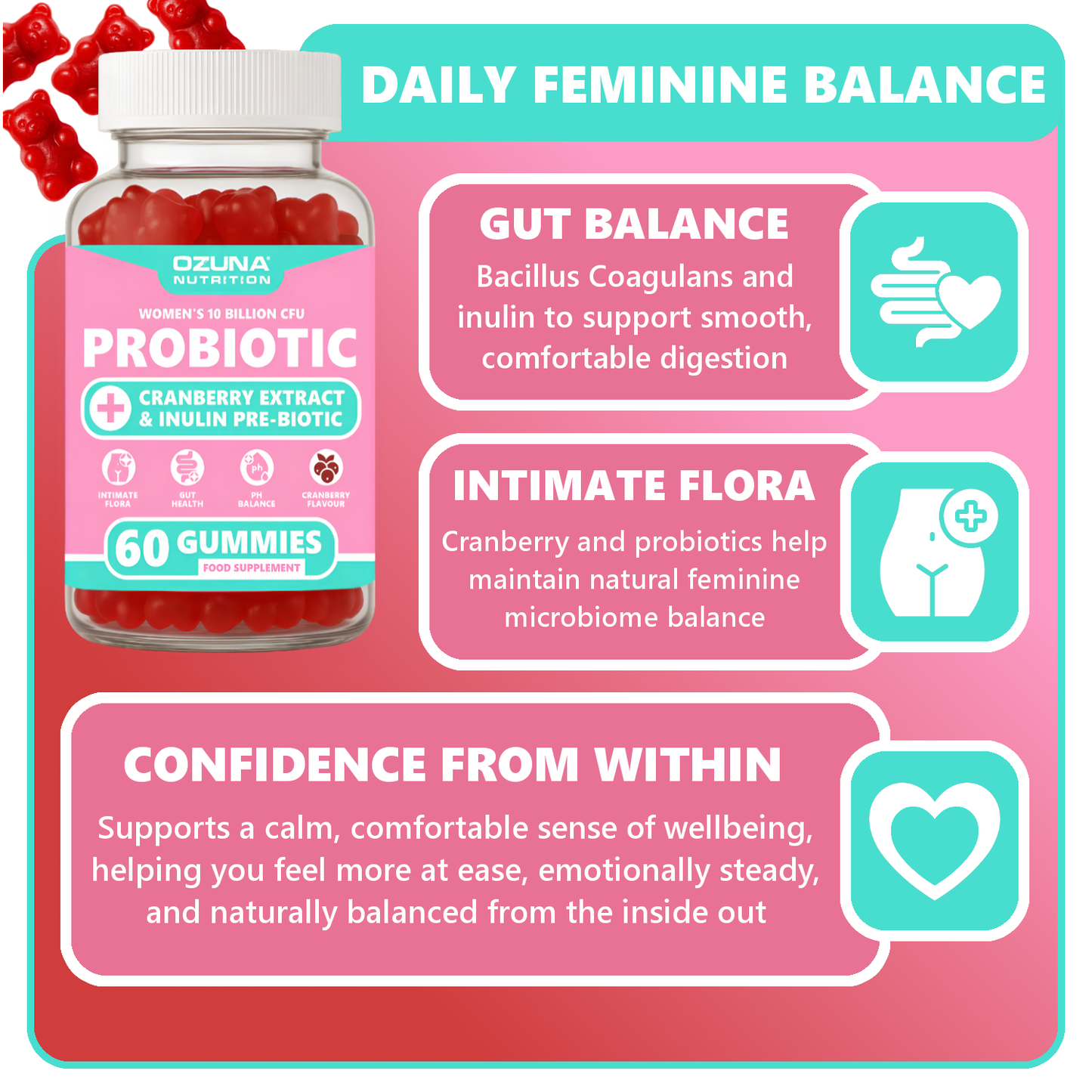 Women's Probiotic Gut & Intimate Flora Gummies
