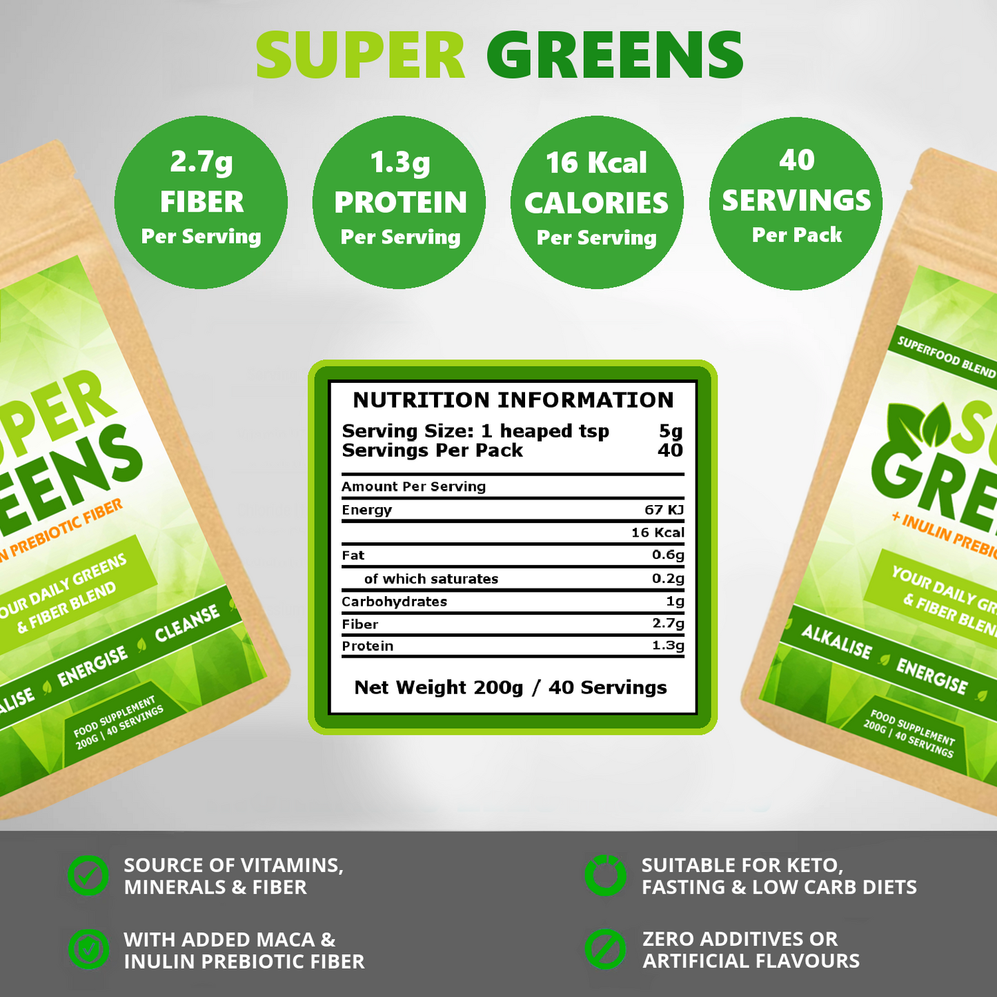 Super Greens Alkaline + Prebiotic Powder