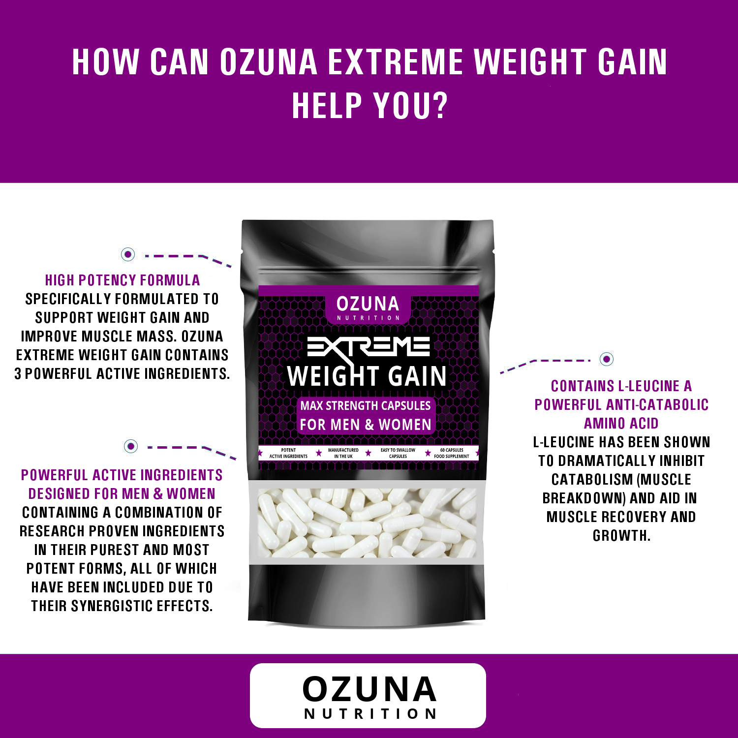 Extreme Weight Gain Capsules Ozuna Nutrition